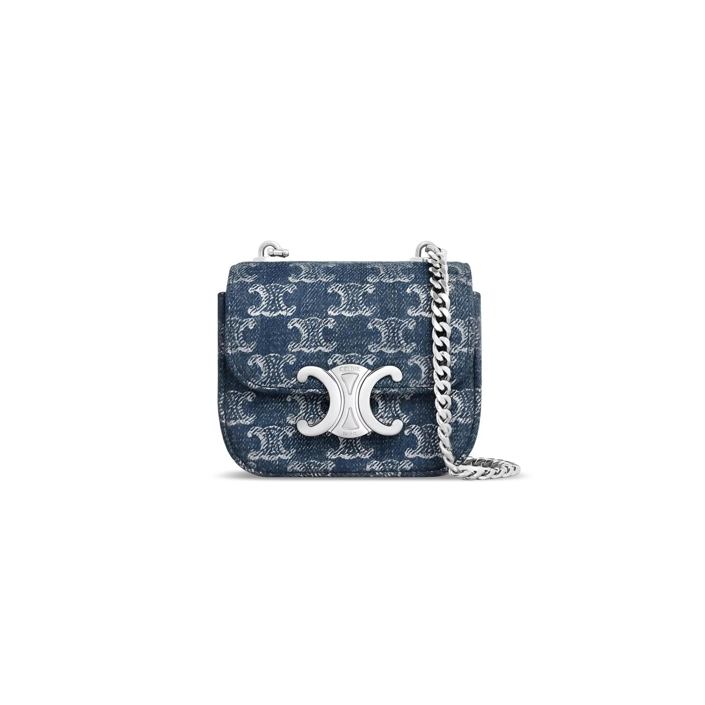 ce1i*e mini chain claude in De*1m with triomphe 10l842fin.05ds (11*9.5*4cm)